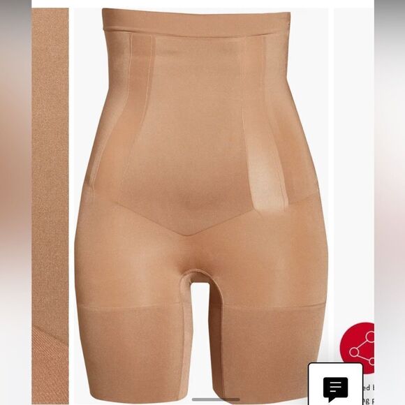 Spanx OnCore High Waist Mid-Thigh Shorts Caf Au Lait S Nwot never worn - Picture 7 of 13